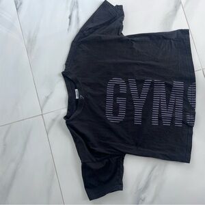 Gymshark Black Tee with White Graphic